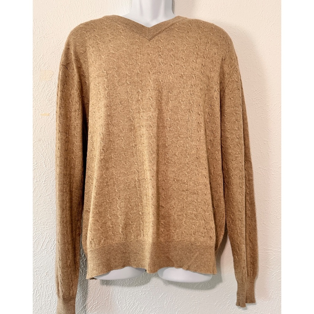 Turnbury Cashmere Blend Camel Sweater, L